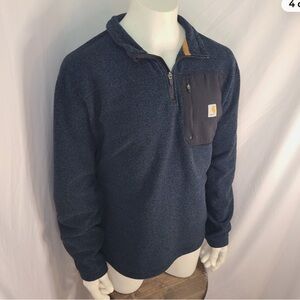 Carhartt 1/4 Zip Sweatshirt Men’s sz L Navy Blue Heavyweight